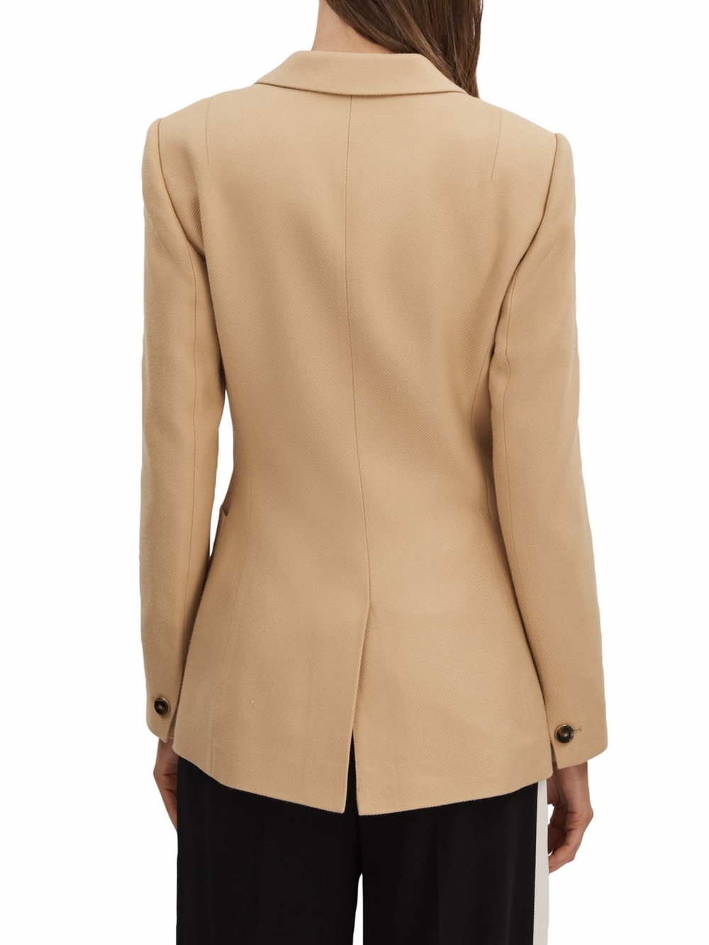 Reiss Larsson Double Breasted Blazer Women’s Size 8 Camel Twill Wool Tailored - Picture 3 of 13